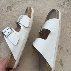 Birkenstock White Leather Sandals
